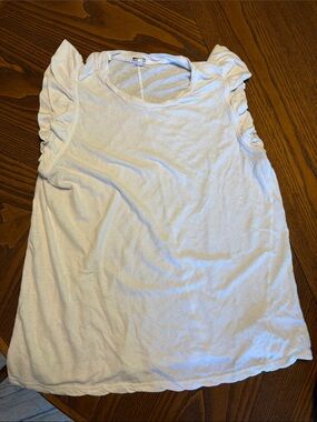 White Ruffle Sleeve Women’s Top - LA Made